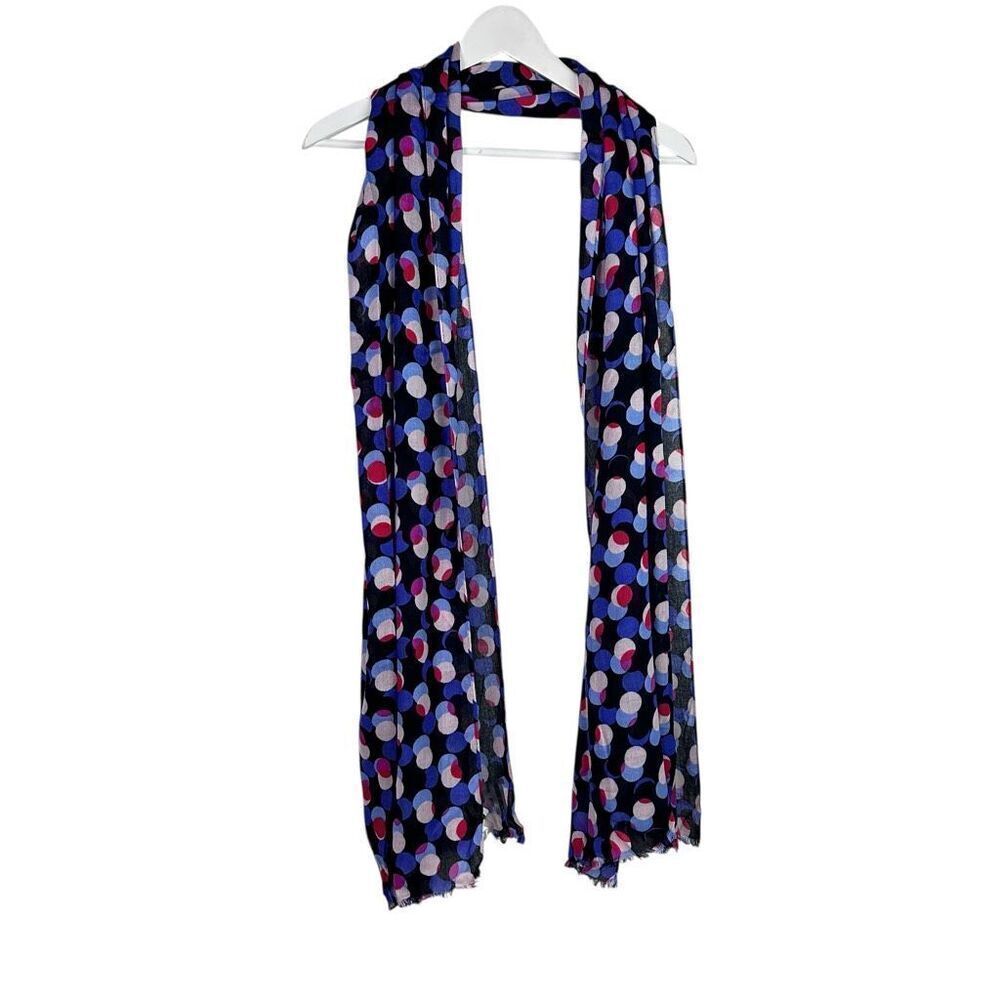 Kate Spade Steal the Spotlight Black Pink Red Confetti Dot 80" Scarf